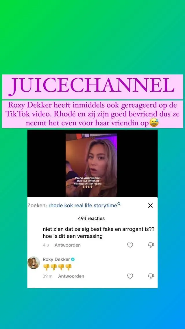 Roxy Dekker over ophef Rhodé Kok