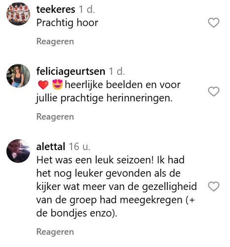 Reacties op de post