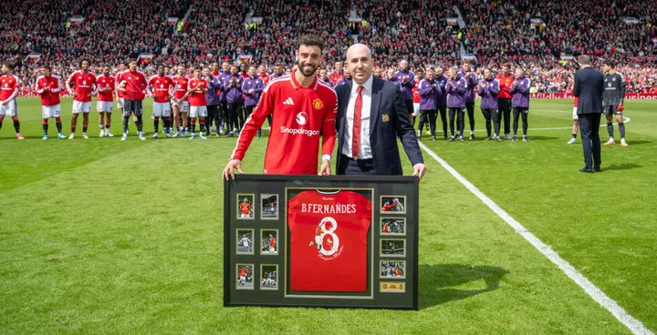 Man Utd midfielder Bruno Fernandes presentation