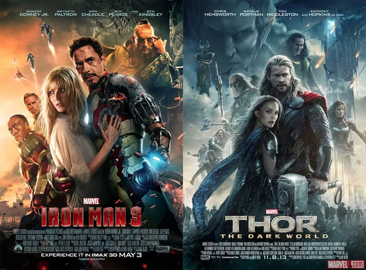 iron man 3 and thor dark world posters