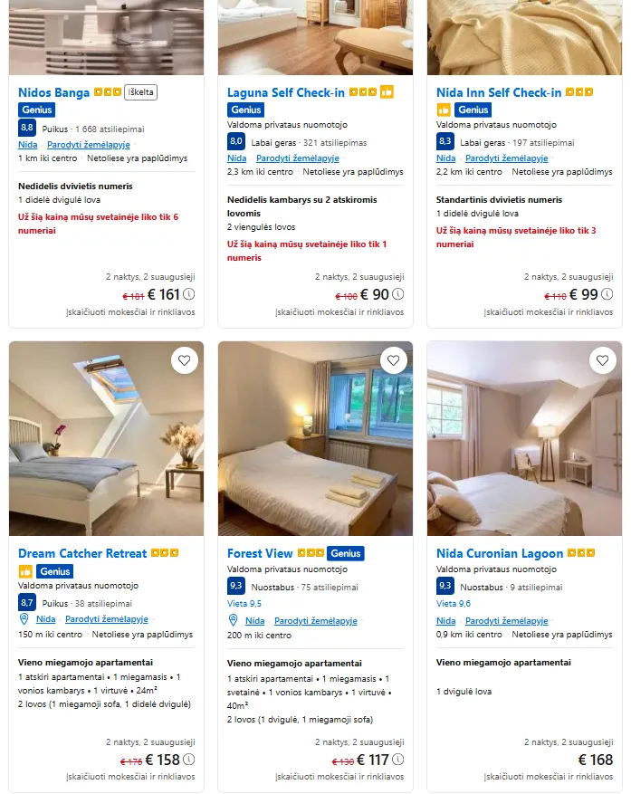 Apgyvendinimas Nidoje / „Booking“ nuotr.