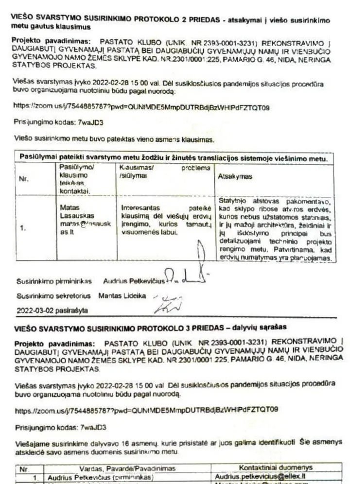 Viešo svarstymo protokolas