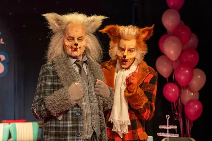 Peter Thyssen als vaderwolf Baltimoor en Walter Baele als Loewie, Bron: Studio 100