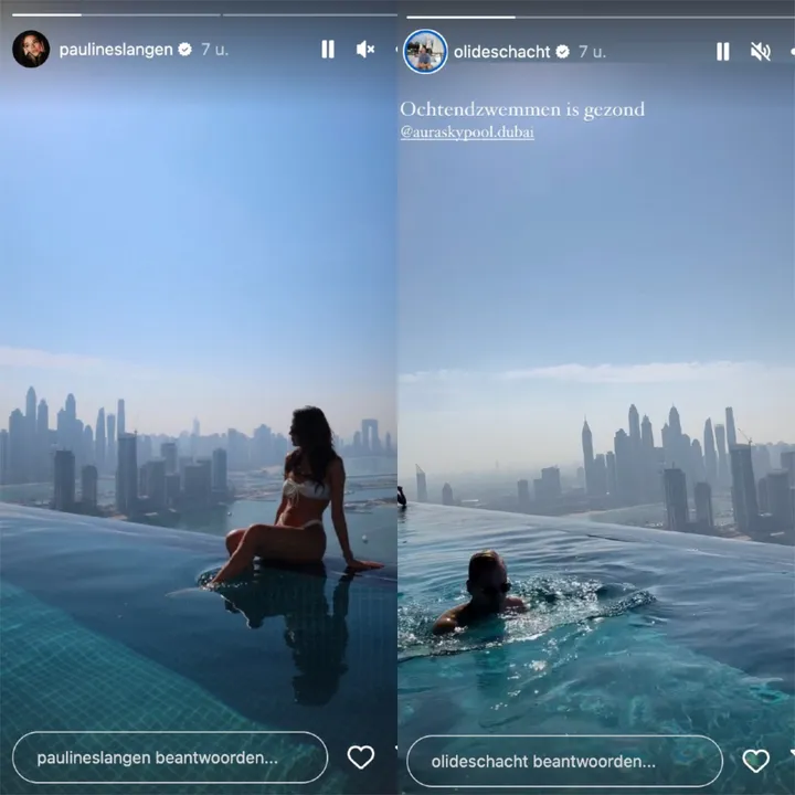 Bron: Instagram Stories (@paulineslangen @olideschacht)