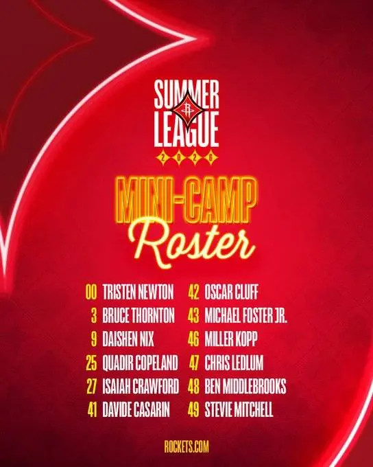 houston roster summer league