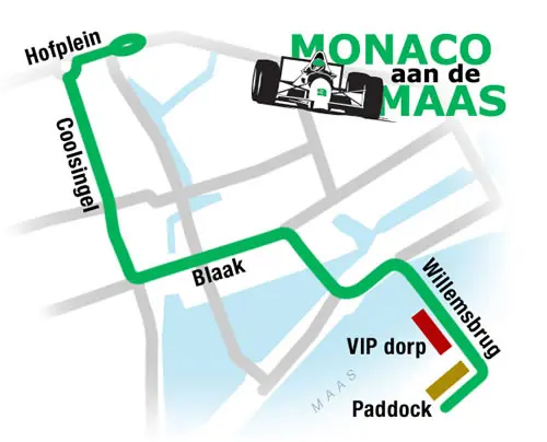 De route van Monaco aan de Maas editie 2006