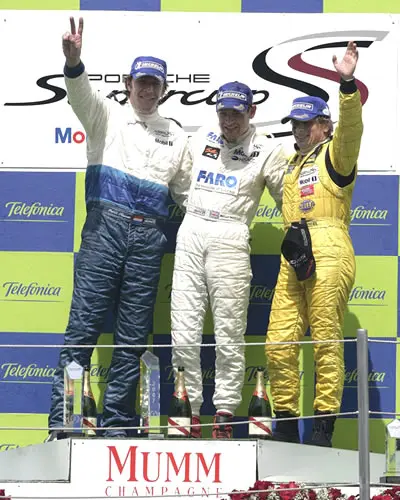 Patrick Huisman op het podium in Barcelona