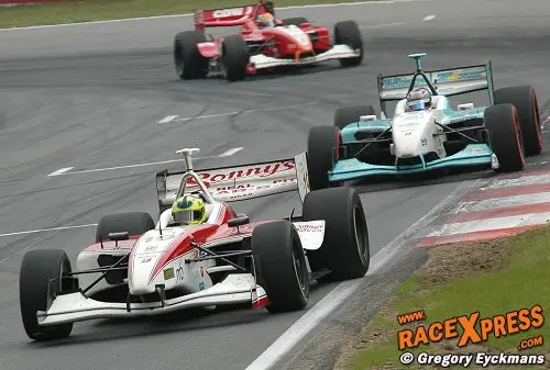 Bruno Junqueira, Graham Rahal en Justin Wilson