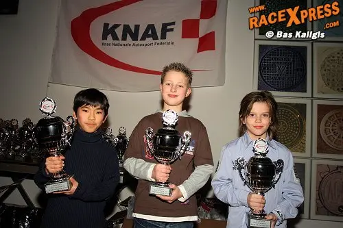 Mini A1 Champ Koebolt (R) en Mini A2 kampioen Osaka (l) no2 Deelen (m)