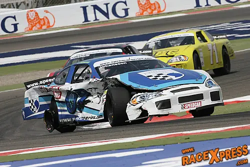 De auto van Johansson na de crash