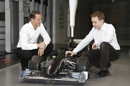 rx michael schumacher joins mercedes gp petronas b