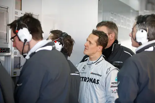 Michael Schumacher en het Mercedes GP team