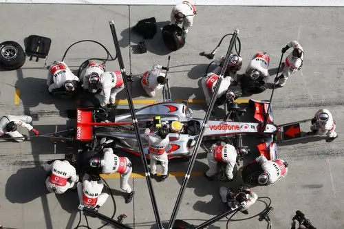 Hamilton in de pits