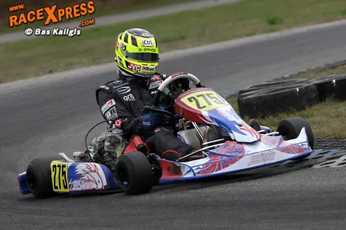 Renger van der Zande in actie GK4 125 schakel MS kart