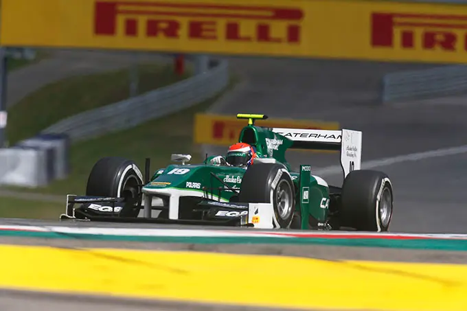 Alexander Rossi met de Caterham GP2 in Oostenrijk