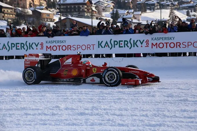 Ferrari F1 on ice in Livogno