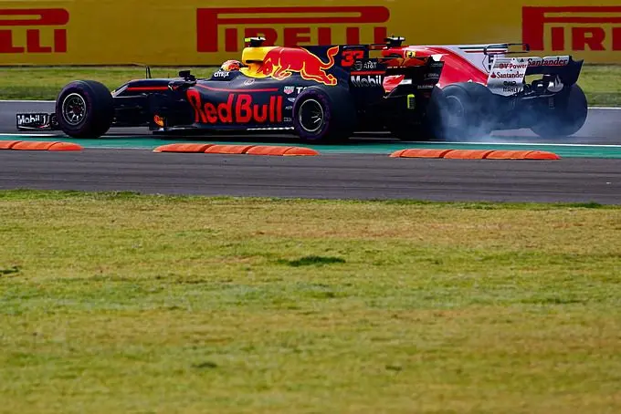 Wheelbanging Max Verstappen Sebastian Vettel Formula One Mexico