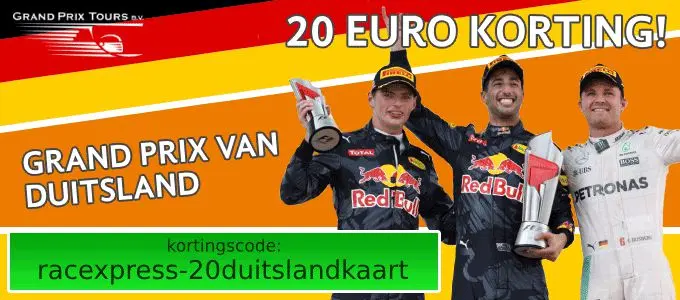 Met korting naar de Grand Prix van Duitsland! Profiteer en gebruik kortingscode: racexpress-20duitslandkaart