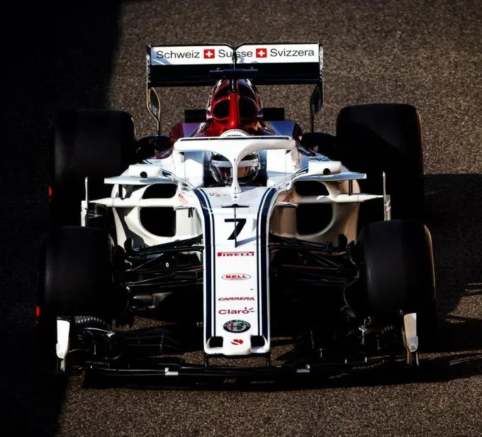 Kimi first test Sauber Alfa Romeo Yas Marina