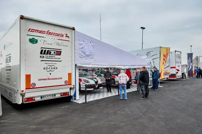 Team Mulsanne Alfa Romeo paddock sercicetrailer