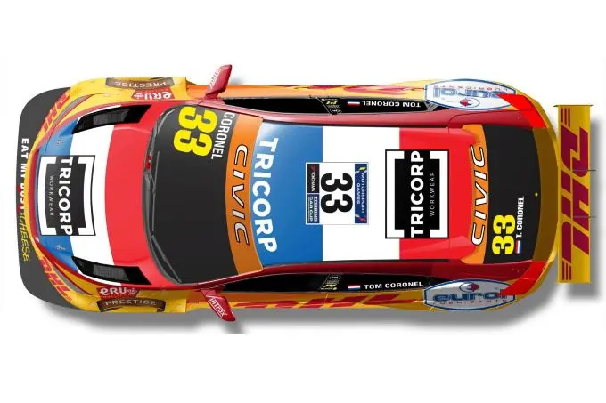 tom coronel met honda civic type r namens nederland deelnemer aan fia motorsport games 3