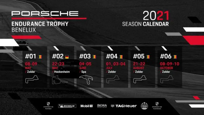 Porsche Endurance Trophy Benelux Kalender 2021