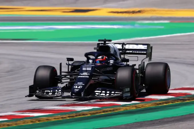 Yuki Tsunoda F1 Alpha Tauri GP Spanje actie
