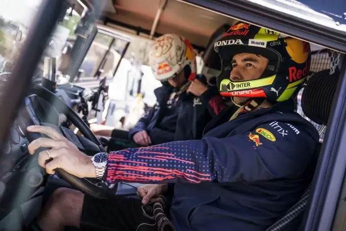 Max Verstappen, Sergio Perez, Pierre Gasly en Yuki Tsunoda