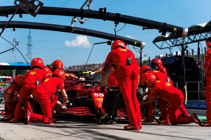 Ferrari pitstop GP Hongarije