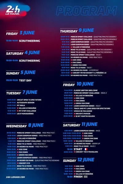 24H Le Mans 2022 Programma