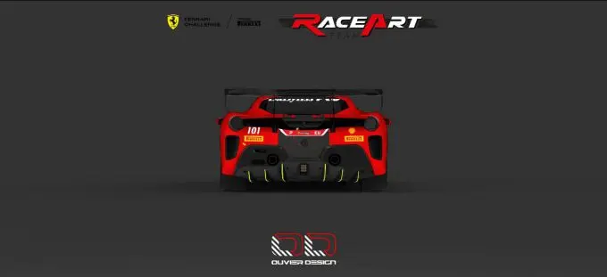 Team RaceArt-Kroymans Roger Grouwels Ferrari 488 Challenge EVO achterkant