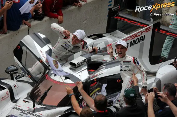 Nico Hülkenberg, winnaar van de 24 uur van Le Mans 2015 in een Porsche 919 Hybrid
