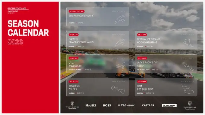Porsche Carrera Cup Benelux kalender 2023 foto 5