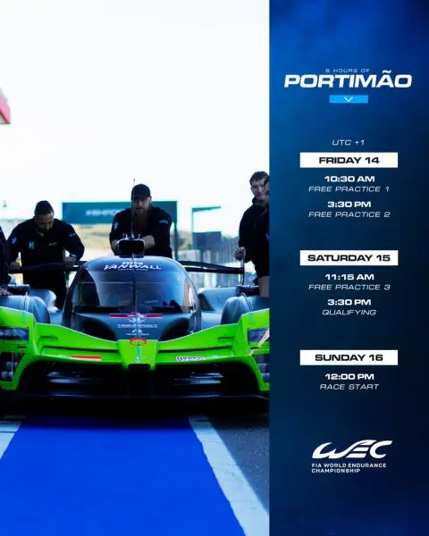 FIA WEC 6 Hours of Portimao tijdschema