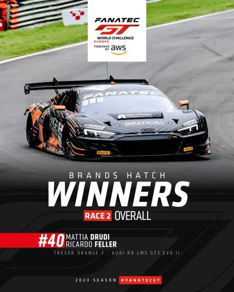 Fanatec GT Europe Sprint Cup Brands Hatch winnaar overall