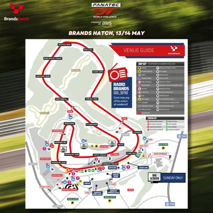 Fanatec GT World Challenge Europe Brands_Hatch_plattegrond