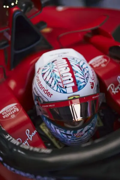 Charles Leclerc Ferrari GP Miami 2023 Miami livery helm