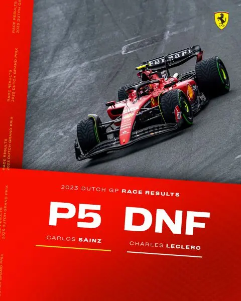 Ferrari @ Dutch GP 2023 P5 en DNF