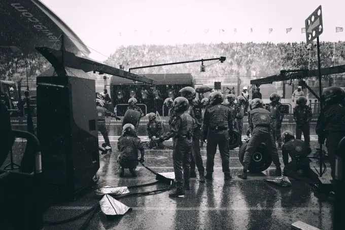 Ferrari pitstop met regen F1 Dutch GP 2023