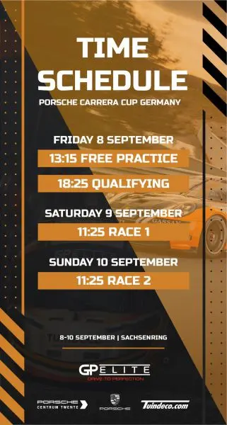 Porsche Carrera Cup Deutschland 2023 Sachsenring Tijdschema