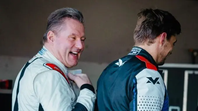 Jos en Max Verstappen pret