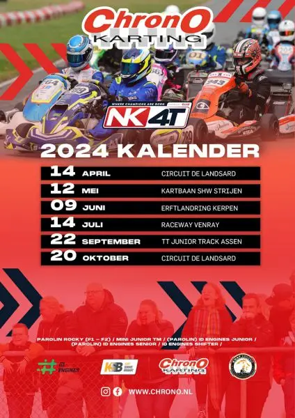 NK 2-takt kalender Rotax Max en KZ schakelklassen