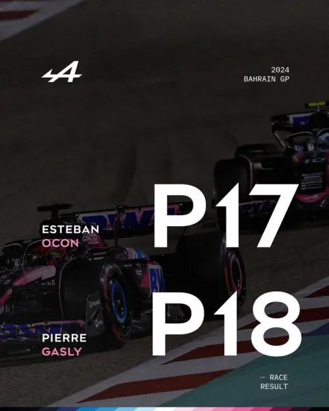 BWT Alpine F1 Team Foto 4 GP Bahrein P17 en P18