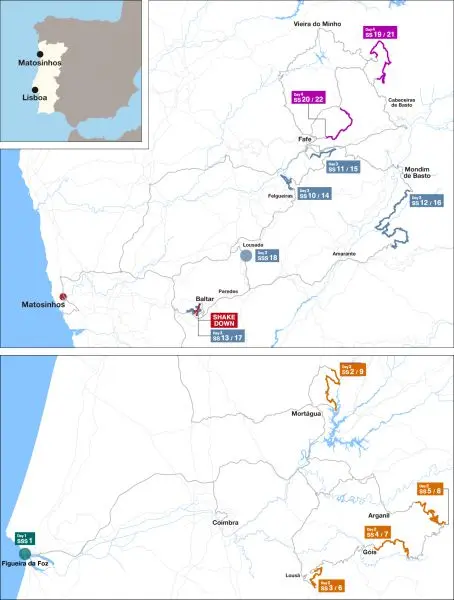 WRC Rally de Portugal 2024 landkaart Portugal