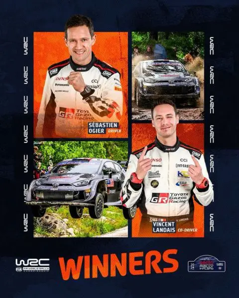 P1 voor S Ogier / V Landais (FRA) Toyota GR Yaris