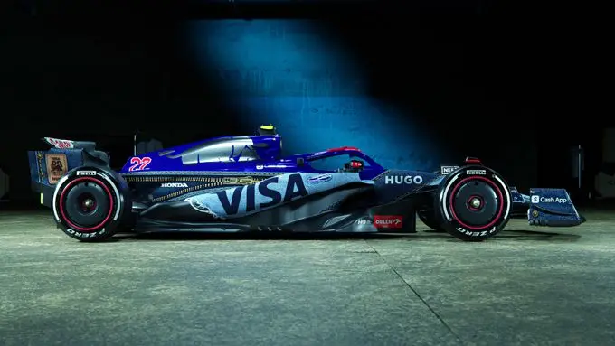 HUGO pakt uit met een denim kleurstelling tijdens de GP van Singapore met Visa Cash App RB