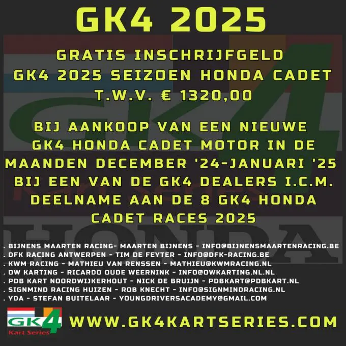 Speciale actie GK4 Honda Cadet + Rookie: dé budgetvriendelijke start in karting