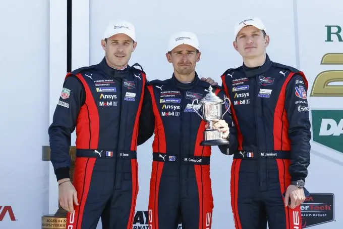 24H Daytona - Blije reacties bij Porsche na 2e opeenvolgende- en 20e overall overwinning Foto 11 Kevin Estre FRA Matt Campbell AUS Mathieu Jaminet FRA
