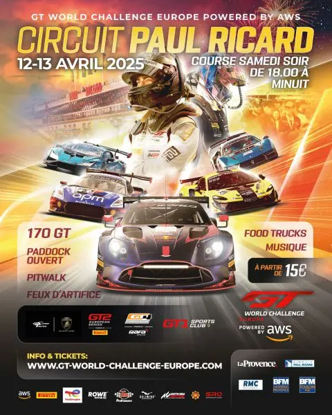 GT World Challenge Europe powered by AWS Circuit Paul Ricard 12 - 13 april 2025 event poster