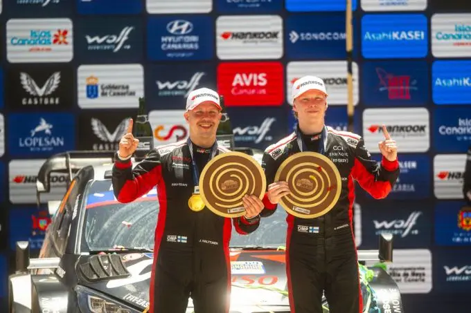 FIA World Rally Championship Rally Islas Canarias 2025 Foto 7 Winnaars Kalle Rovanperä en Jonne Halttunen